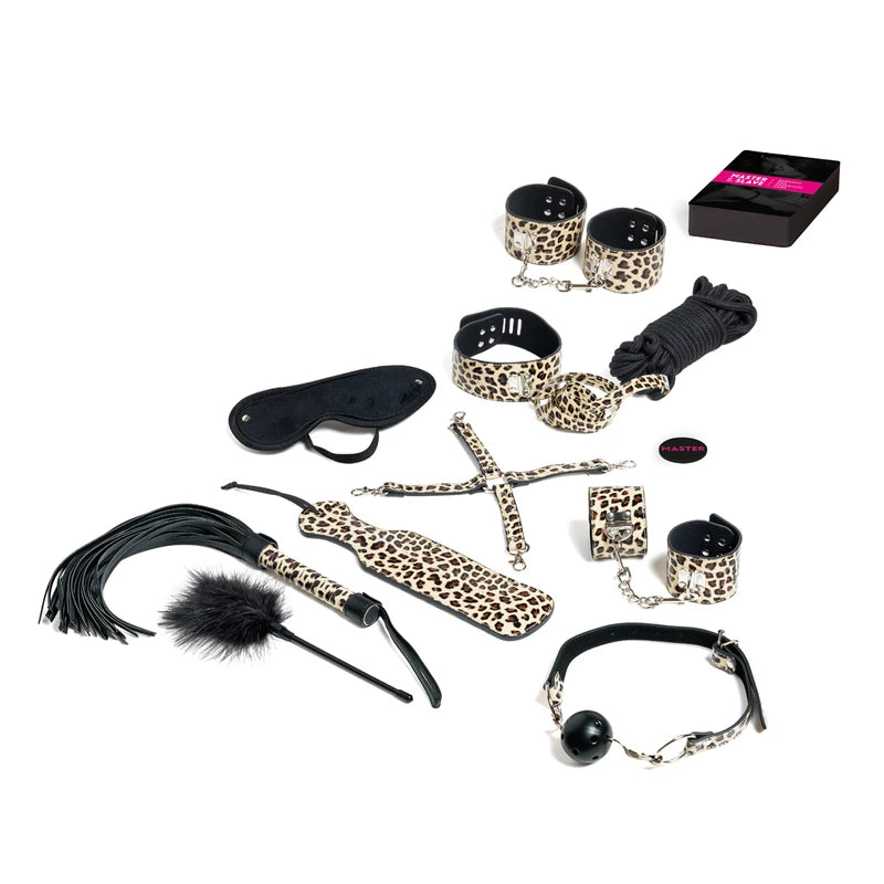 Tease & Please - Juego de sumisión con accesorios BDSM-Leopardo Beige