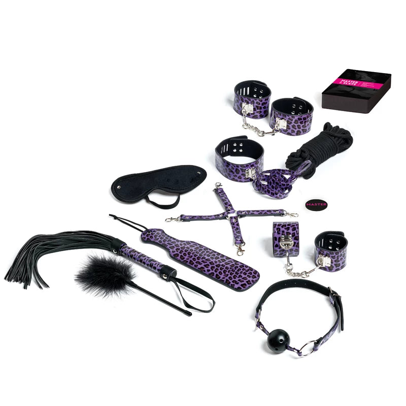 Tease & Please-Juego de Bondage Maestro y Esclavo-Púrpura