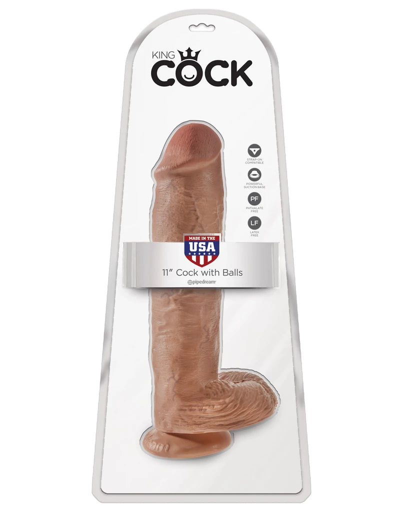 Pipedream-Dildo realista con testículos de 29 cm - Marrón