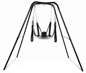 XR Brands - Columpio sexual extremo con soporte para la cabeza-Negro