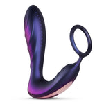 Hueman-Plug anal vibrador con anillo para el pene y mando a distancia - Morado