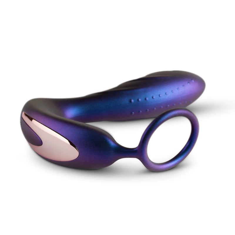Hueman-Plug anal vibrador con anillo para el pene y mando a distancia - Morado