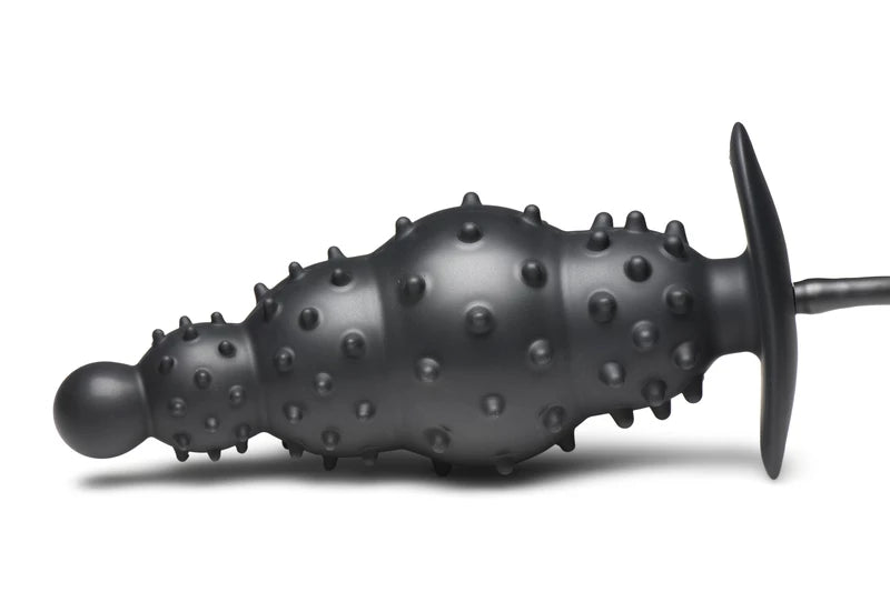 Tapón Anal Inflable Acanalado-Negro