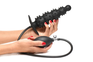 Tapón Anal Inflable Acanalado-Negro