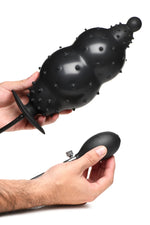 Tapón Anal Inflable Acanalado-Negro