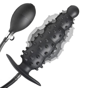 Tapón Anal Inflable Acanalado-Negro