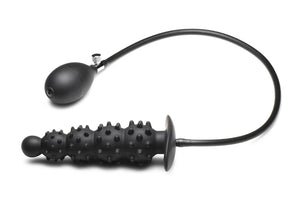 Tapón Anal Inflable Acanalado-Negro