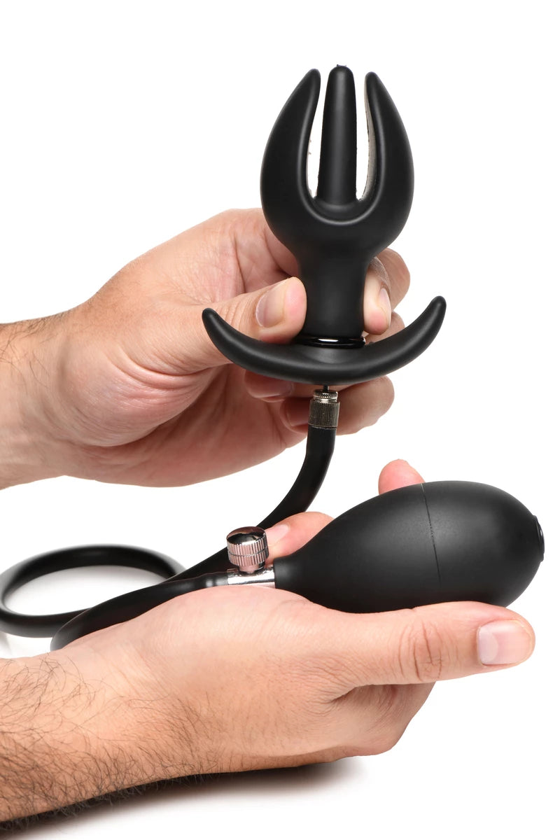 Tapón Anal de Silicona Inflable-Negro