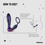 Hueman-Plug anal vibrador con anillo para el pene y mando a distancia - Morado