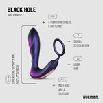 Hueman-Plug anal vibrador con anillo para el pene y mando a distancia - Morado