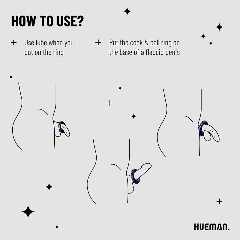 Hueman-Anillo vibrador para pene y testículos-Azul