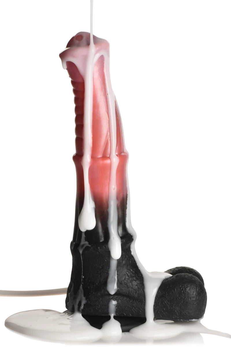XR Brands - Consolador Eyaculador de silicona Centaur Explosion-Negro / Rojo