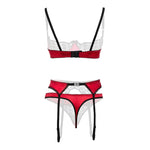 Conjunto de sujetador de 3 piezas Gush-Rojo