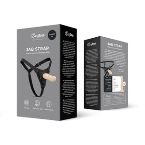 EasyToys-Consolador con correa y arnés-Negro / Beige