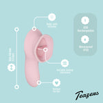 Teteras-vibrador clitoriano con lengua-Rosa